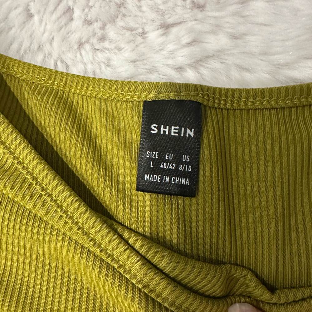 SHEIN Ribbed Mustard Dress - Picture 3 of 3
